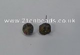 NGE217 8mm coin druzy agate gemstone earrings wholesale