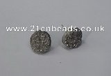 NGE221 12mm coin druzy agate gemstone earrings wholesale