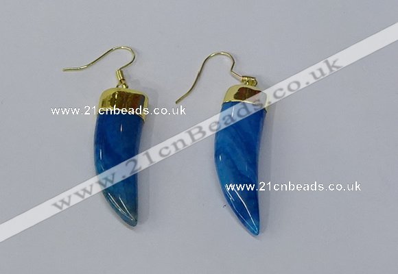 NGE230 10*40mm - 12*45mm oxhorn agate gemstone earrings wholesale