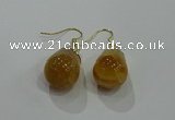 NGE234 15*20mm teardrop agate gemstone earrings wholesale