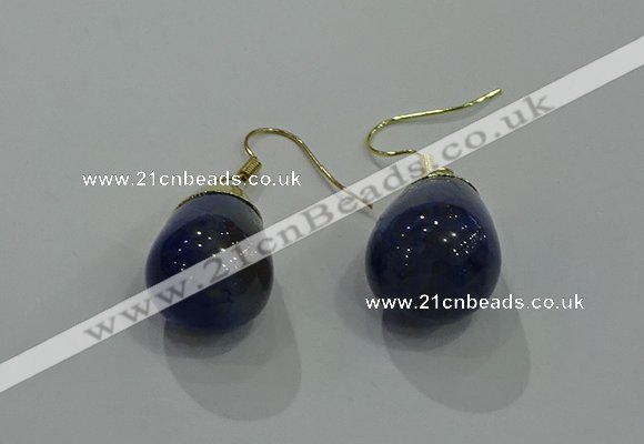 NGE237 15*20mm teardrop agate gemstone earrings wholesale