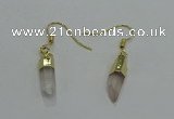 NGE250 5*16mm - 5*18mm sticks white crystal gemstone earrings