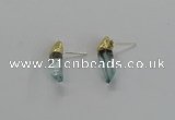 NGE255 5*18mm - 6*22mm sticks dyed white crystal earrings