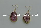 NGE260 13*18mm - 15*20mm freeform druzy agate earrings