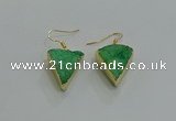 NGE270 18*22mm - 20*22mm triangle druzy agate earrings