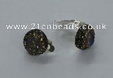 NGE286 15mm - 16mm coin plated druzy agate earrings wholeasle