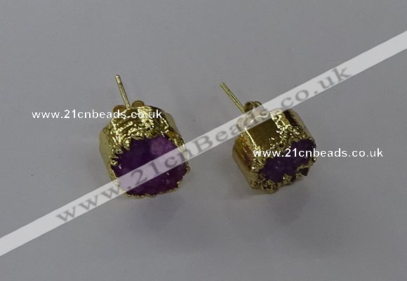 NGE314 12mm - 14mm freeform druzy agate earrings wholesale