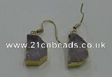 NGE321 10*14mm - 12*16mm freeform druzy agate gemstone earrings