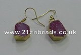 NGE323 10*14mm - 12*16mm freeform druzy agate gemstone earrings