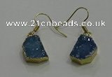 NGE324 10*14mm - 12*16mm freeform druzy agate gemstone earrings