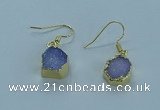 NGE332 9mm - 11mm freeform druzy agate earrings wholesale