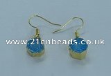 NGE334 9mm - 11mm freeform druzy agate earrings wholesale