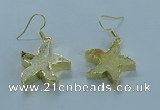 NGE389 20mm - 22mm starfish druzy agate earrings wholesale