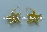 NGE390 20mm - 22mm starfish druzy agate earrings wholesale