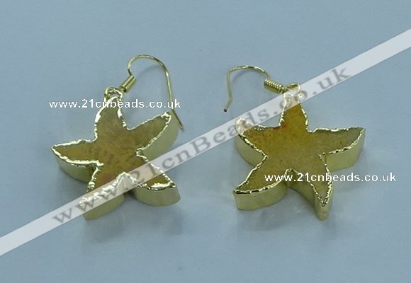 NGE390 20mm - 22mm starfish druzy agate earrings wholesale