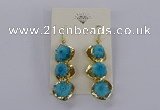 NGE395 10*32mm - 12*38mm druzy agate gemstone earrings