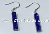 NGE411 5*18mm tube lapis lazuli earrings wholesale