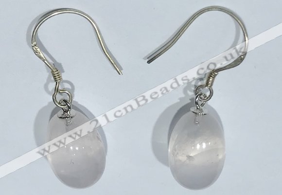 NGE416 10*14mm teardrop rose quartz earrings wholesale