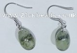 NGE420 10*14mm teardrop green rutilated quartz earrings earrings wholesale