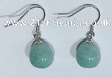 NGE427 10*10mm teardrop amazonite earrings wholesale