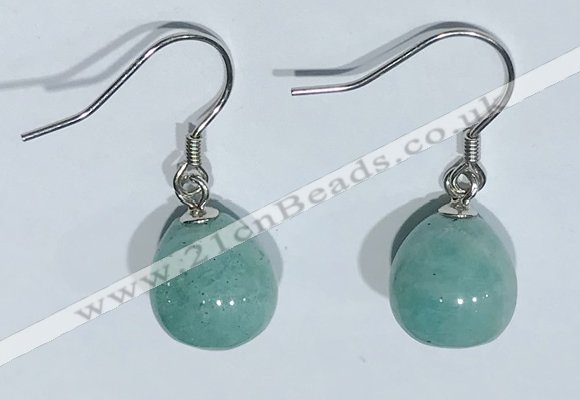 NGE427 10*10mm teardrop amazonite earrings wholesale