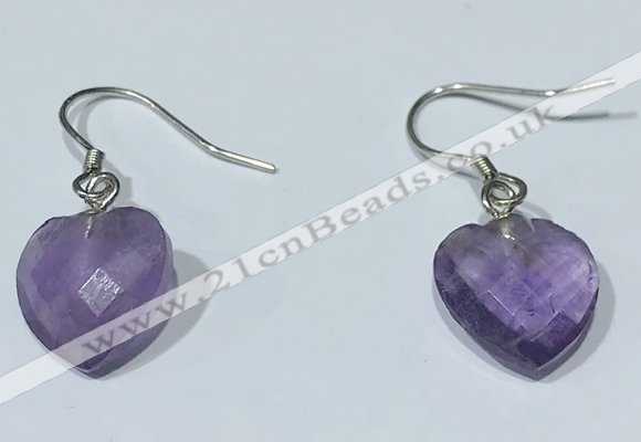 NGE431 10*10mm heart-shaped amethyst earrings wholesale