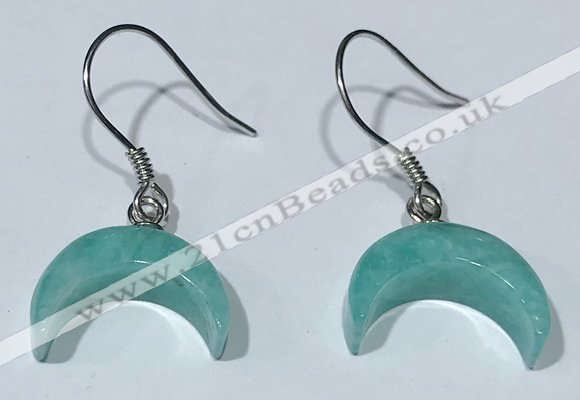 NGE433 10*14mm moon-shaped amazonite earrings wholesale