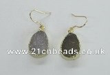 NGE45 12*15mm - 13*18mm teardrop druzy agate earrings