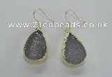 NGE46 15*20mm - 16*22mm teardrop druzy agate earrings