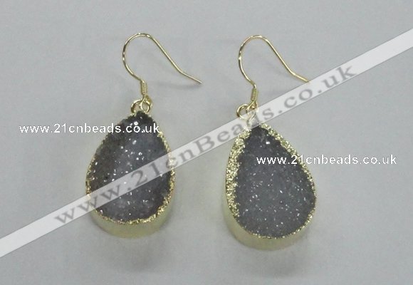 NGE46 15*20mm - 16*22mm teardrop druzy agate earrings