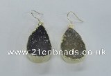 NGE47 20*28mm - 22*30mm teardrop druzy agate earrings