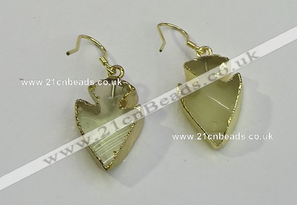 NGE5001 16*20mm - 18*25mm arrowhead lemon quartz earrings