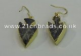 NGE5005 18*25mm - 20*30mm arrowhead labradorite earrings