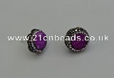 NGE5017 12mm freeform druzy agate gemstone earrings wholesale