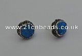 NGE5018 12mm freeform druzy agate gemstone earrings wholesale