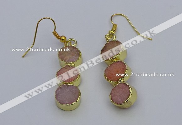 NGE5042 10*30mm - 10*32mm druzy agate gemstone earrings wholesale