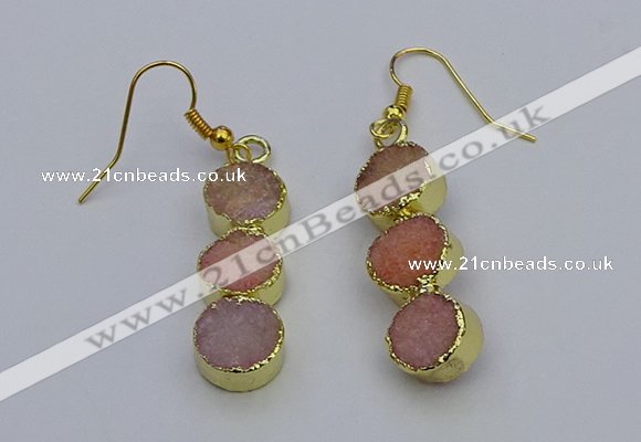 NGE5042 10*30mm - 10*32mm druzy agate gemstone earrings wholesale