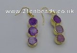 NGE5043 10*30mm - 10*32mm druzy agate gemstone earrings wholesale