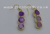 NGE5043 10*30mm - 10*32mm druzy agate gemstone earrings wholesale