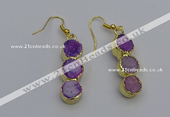 NGE5043 10*30mm - 10*32mm druzy agate gemstone earrings wholesale