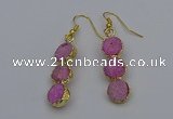 NGE5044 10*30mm - 10*32mm druzy agate gemstone earrings wholesale