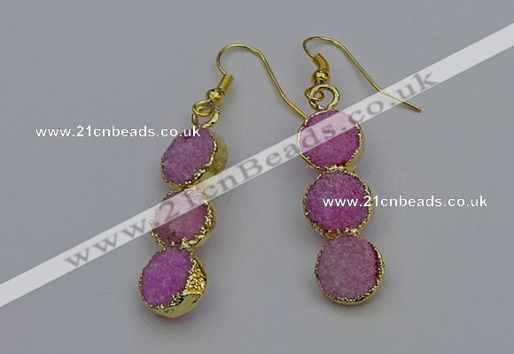 NGE5044 10*30mm - 10*32mm druzy agate gemstone earrings wholesale