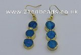 NGE5045 10*30mm - 10*32mm druzy agate gemstone earrings wholesale