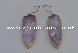 NGE5052 12*35mm - 15*40mm arrowhead amethyst pendants wholesale