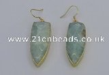 NGE5060 12*35mm - 15*40mm arrowhead amazonite pendants wholeasle