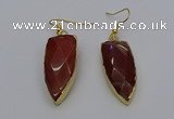 NGE5068 12*35mm - 15*40mm arrowhead red rabbit hair pendants