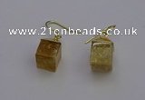 NGE5083 10*15mm cube citrine gemstone earrings wholesale