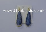 NGE5105 13*40mm flat teardrop blue kyanite earrings wholesale