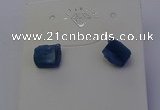 NGE5107 6*10mm nuggets blue kyanite earrings wholesale
