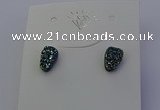 NGE5110 5*8mm freeform plated druzy quartz earrings wholesale